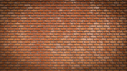 3d realistic brick wall of red color, 3d rendering
