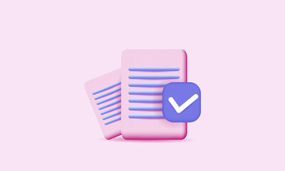 vector documents design icon stack paper sheets confirmed pink background