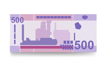 Sudanese Pound Vector Illustration. Sudan money set bundle banknotes. Paper money 500 SDG. Flat style. Isolated on white background. Simple minimal design.