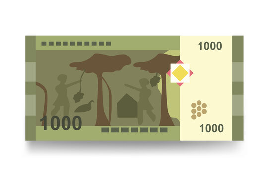 Syrian Pound Vector Illustration. Syria money set bundle banknotes. Paper money 1000 SYP. Flat style. Isolated on white background. Simple minimal design.