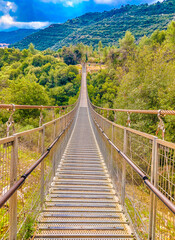 iron bridge  in the mountains