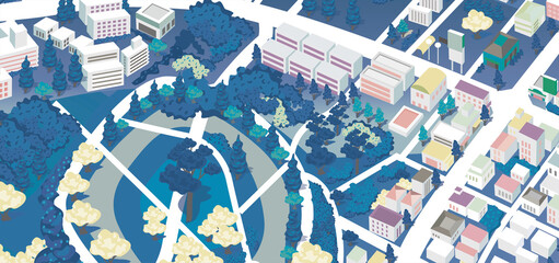 美しい街並みと楽しい暮らし。人々が明るく楽しく暮らせる街づくり。