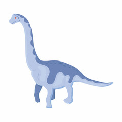 Dinosaurs diplodocus isolated on a white background. illustration for printing on packaging paper, fabric, postcard, clothing. Cute children's background