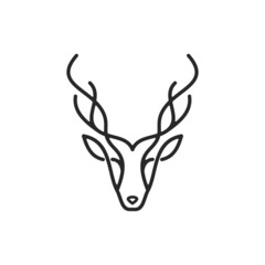 outline luxury deer logo design vector template