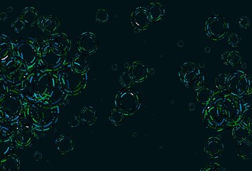 Light Blue, Green vector background with bubbles.