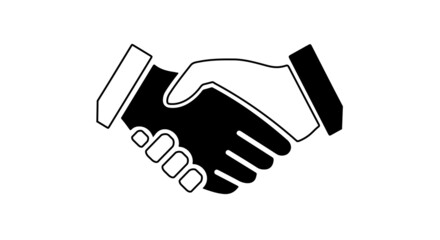 Apretón de Manos blanco y negro