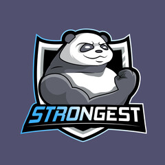 panda strongest mascot logo team