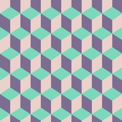 Nahtloses Muster aus kubischen Pastellfarben