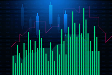 2d rendering Stock market online business concept. business Graph 