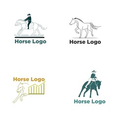 Horse logo template symbol fit for business. Horse racing logo, cowboys icon 