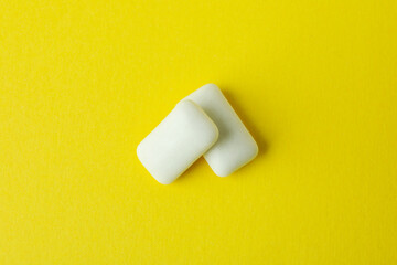 Concept of chewing or bubble gum, close up