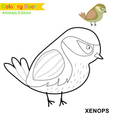 Children coloring page of animal kingdom. Kids art activity page. Funny coloring game. Preschool education developing worksheet. Black and white vector illustration. Motor skills education.