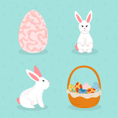easter bunnies and basket