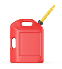 Blank gas fuel jerry can with vent nozzle mockup template, 3d render render.