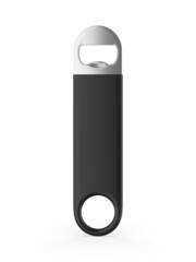 Blank bottle opener for branding presentation. 3d illustration.
