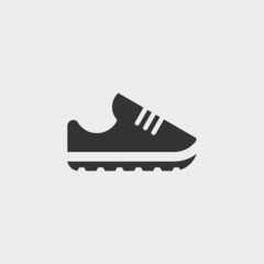 Sneakers. Simple black and white vector icon. Vector illustration