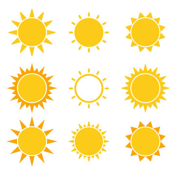 Cartoon Sun Set Clipart graphic vector illustration in white background