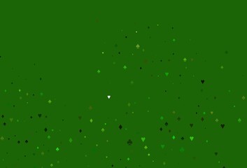 Light Green vector pattern with symbol of cards.