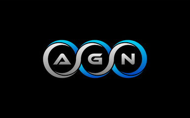 Fototapeta na wymiar AGN Letter Initial Logo Design Template Vector Illustration