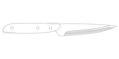 Meat knife sketch outline vector illustration.