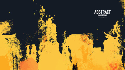 Obraz premium Black and Yellow abstract background with grunge texture. Vector illustration