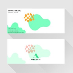 Organic shape envelope design template with front and back side