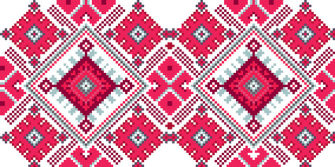 Traditional geometric pattern for Slavic embroidery.