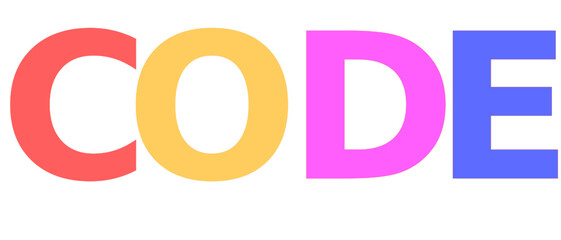 coding for kid colorful in letter