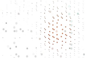 Light Orange vector layout with bright snowflakes.