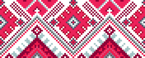 Traditional geometric pattern for Slavic embroidery.