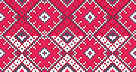 Traditional geometric pattern for Slavic embroidery.