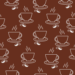 Seamless pattern with coffee. Coffee logo pattern.