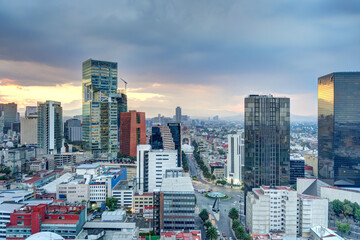 Mexico City cityscape, HDR Image
