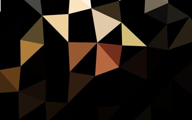 Obraz premium Dark Orange vector polygonal background. Shining illustration, which consist of triangles. Completely new template for your business design.