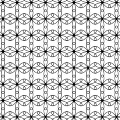 Black and white floral seamless pattern.
