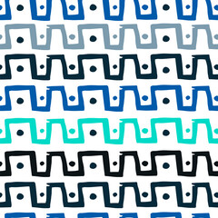 African tribal ornament. Abstract print. Hand drawn seamless pattern. Colorful vector illustration.