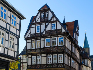 Verziertes Fachwerkhaus, Goslar, UNESCO Welterbestätte, Harz, Niedersachsen, Deutschland