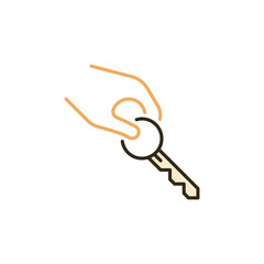 House Key in Hand vector rental or buying colored icon