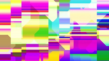 Digital abstract graphic artwork. Vibrant glitch texture. Artwork with deconstructed shapes and graphics elements.