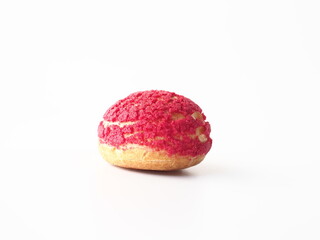 choux pastry with red cookie crust