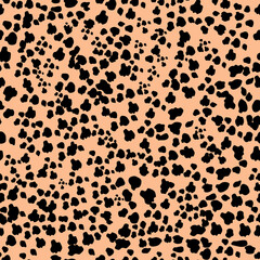 Seamless pattern dalmatian or leopard fur animal print.Animal skin template.