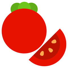 tomato illustration of vegetables. Vegetarian food.