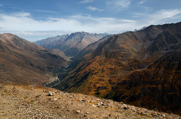 Mountain landscape of the Caucasus Mountains in Russia