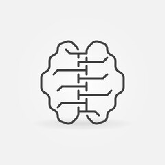 Neural Networks in Brain vector concept outline simple icon