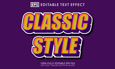 Naklejka na ściany i meble Classic style 3d editable text effect