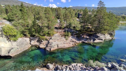 Naklejka na ściany i meble Norwegen Fjorde Gletscher Wasserfälle Natur pur