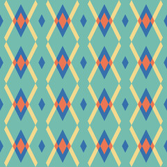 Seamless vector pattern. Abstract geometric colorful background of rhombuses. For use on wallpaper, fabric, packaging and more.