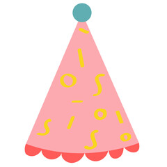 Party hat vector illustration in flat color design