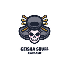 Illustration vector graphic of Geisha Skull, good for logo design