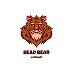 Illustration vector graphic of Head Bear, good for logo design